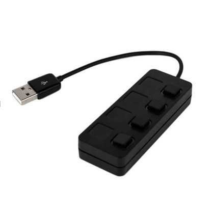 High-Speed USB 2.0 4-Port Expansion Hub with Individual Light Switches