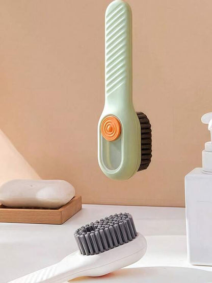 Press-and-Release Shoe Cleaning Brush with Automatic Liquid Dispenser