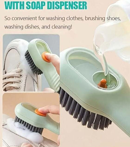 Press-and-Release Shoe Cleaning Brush with Automatic Liquid Dispenser
