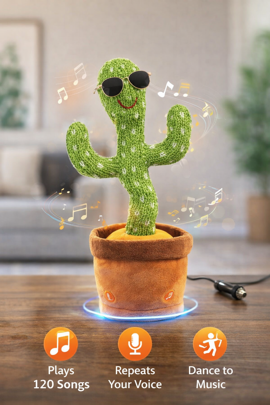 Dancing Cactus Toy – Talking, Singing & Voice Recording Plush Toy for Boys & Girls