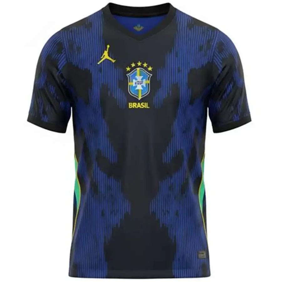 Brazil Away Football Jersey – Blue & Black