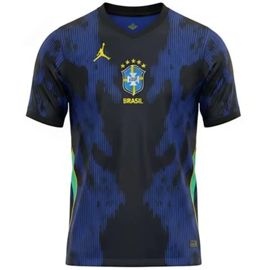 Brazil Away Football Jersey – Blue & Black