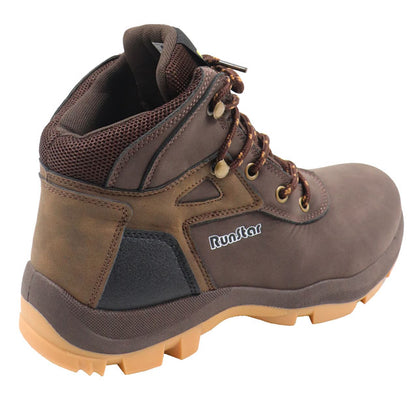 Mens Eyelet Lace Up Ankle Boot Brown