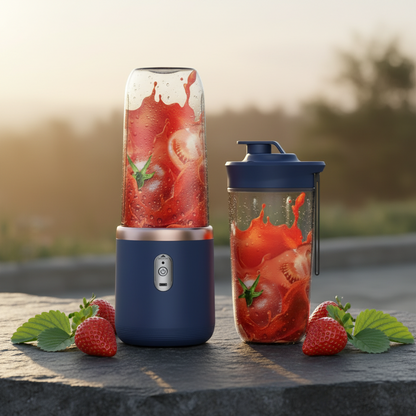 Portable 2-In-1 Blender & Juicer | 6 Blades, USB Rechargeable, Dual Cups